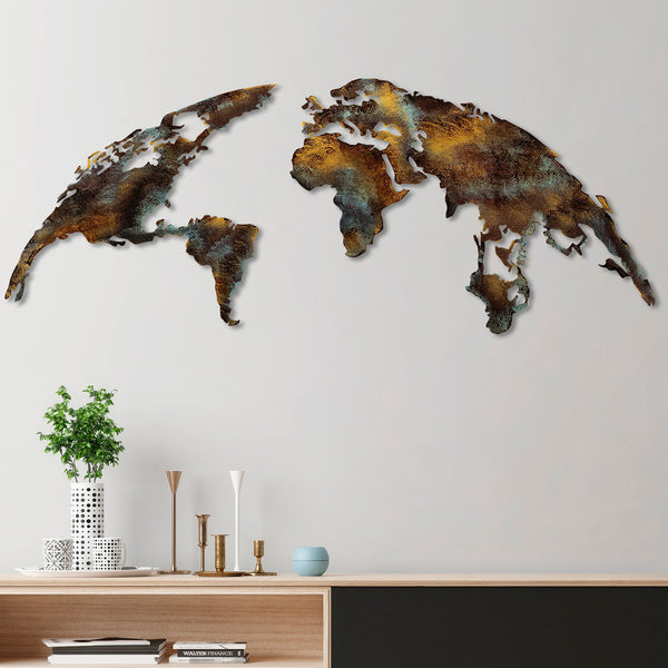 Metalna zidna dekoracija, World Map Medium - 3-Vasdom.hr