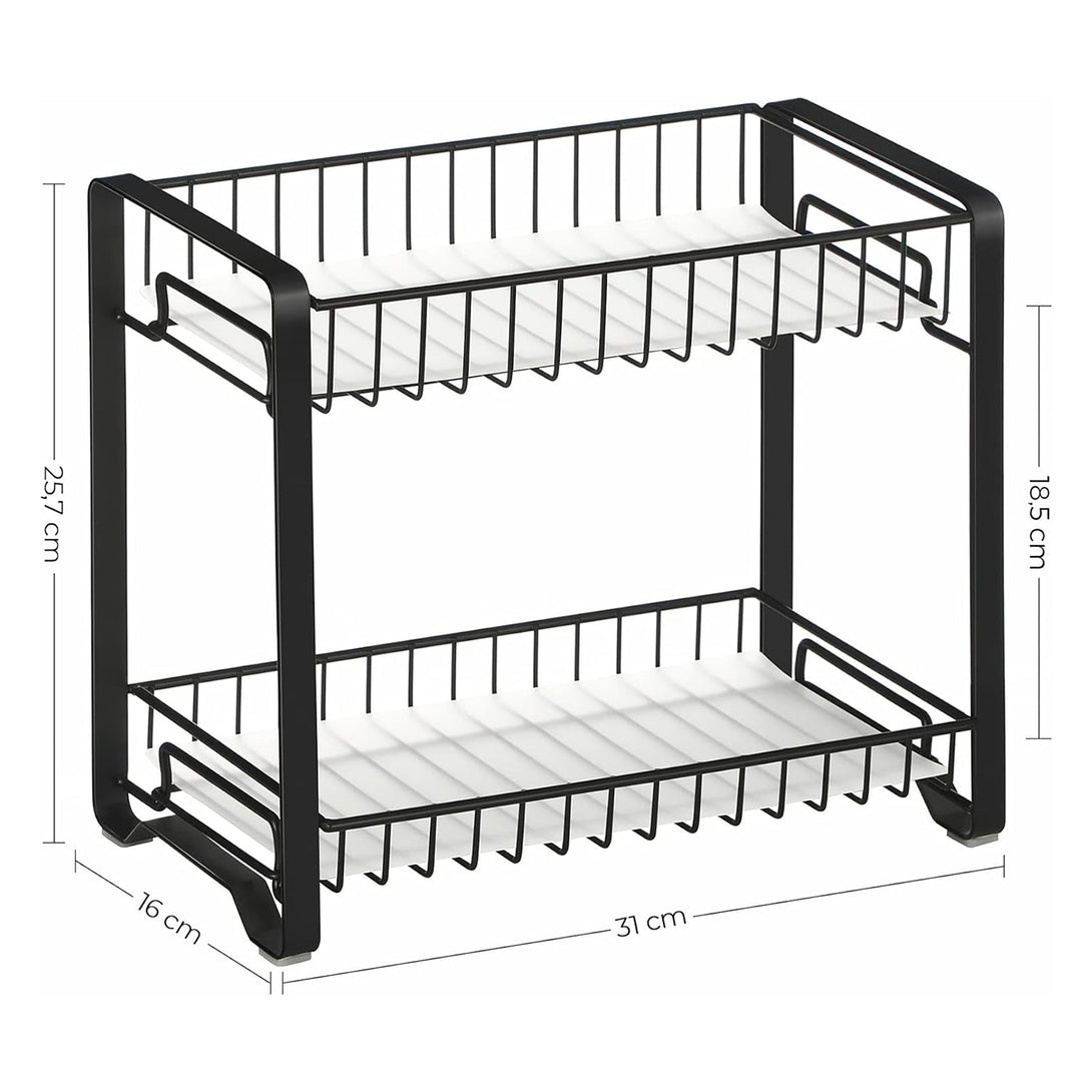Metalni kuhinjski stalak na 2 razine, držač začina, crni | SONGMICS-Vasdom.hr