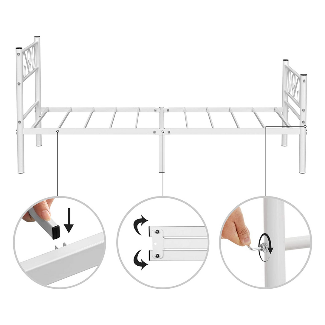 Metalni okvir kreveta za jednu osobu, 190 x 90, bijeli | VASAGLE-Vasdom.hr