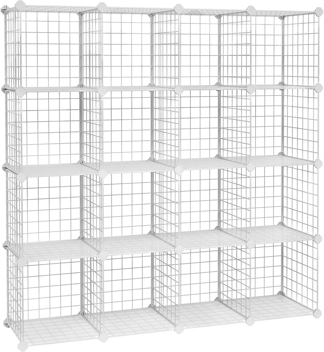 Modularni organizator za pohranu s 16 kocki, 123 x 31 x 123 cm, bijeli | SONGMICS-Vasdom.hr