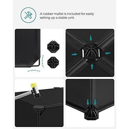 Modularni, plastični organizator za obuću, 40 x 30 x 17 cm po odjeljku, crni | SONGMICS-Vasdom.hr
