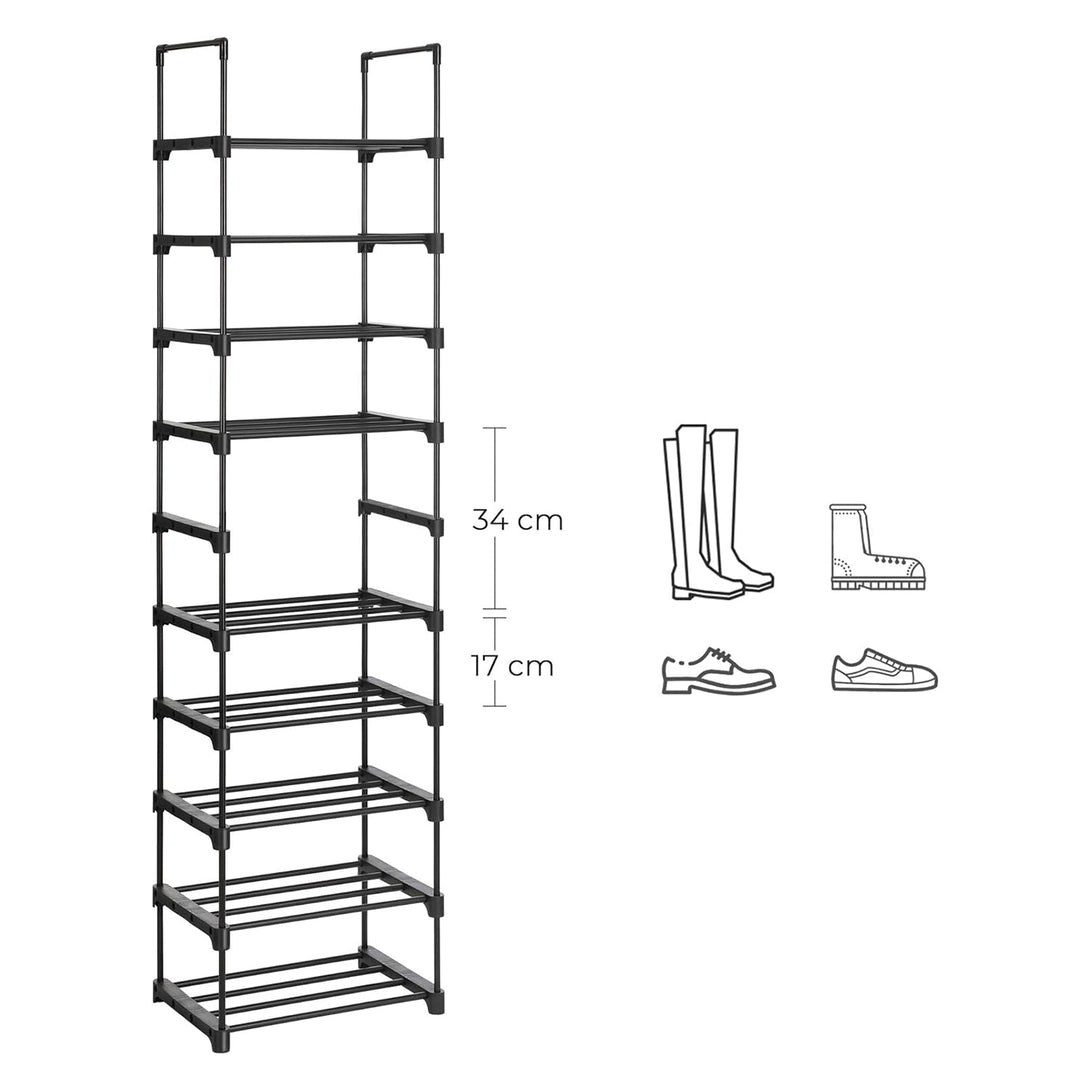 Modularni stalak za cipele, metalni sustav za odlaganje cipela, crna | SONGMICS-Vasdom.hr