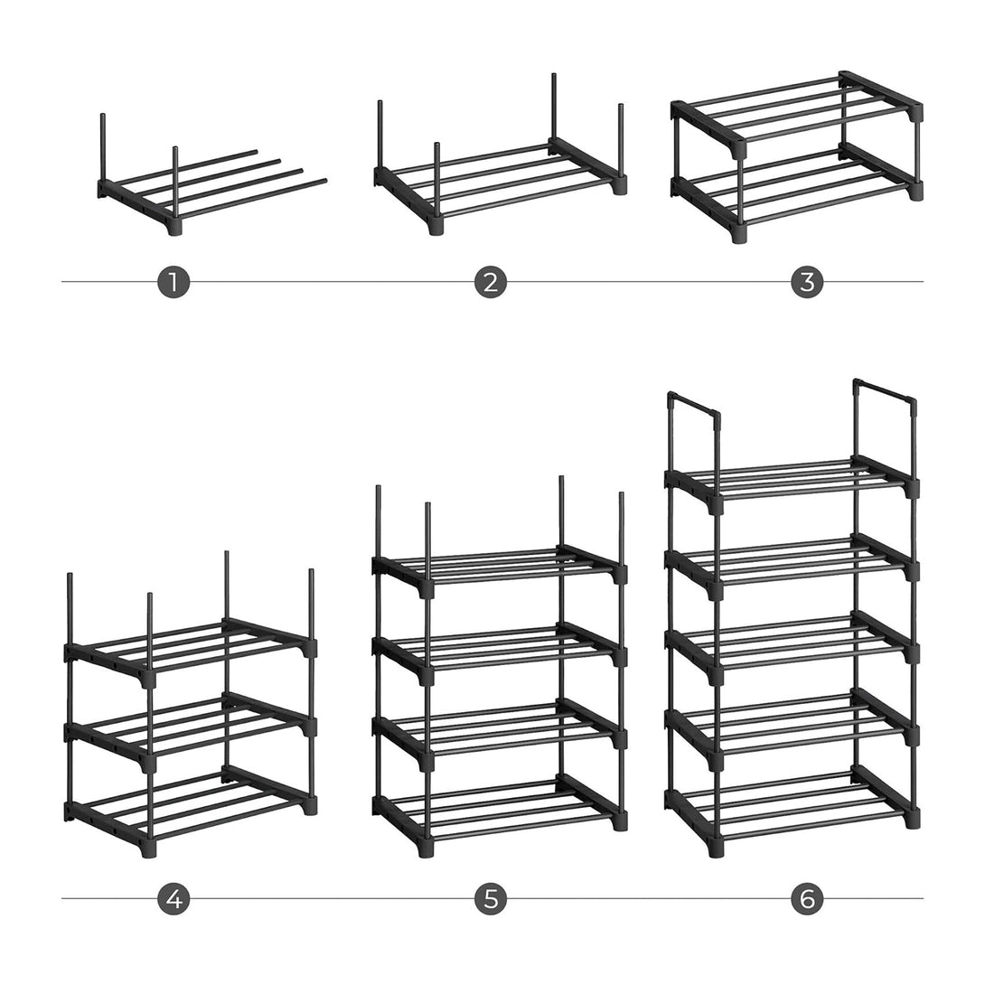 Modularni stalak za cipele, metalni sustav za odlaganje cipela, crna | SONGMICS-Vasdom.hr