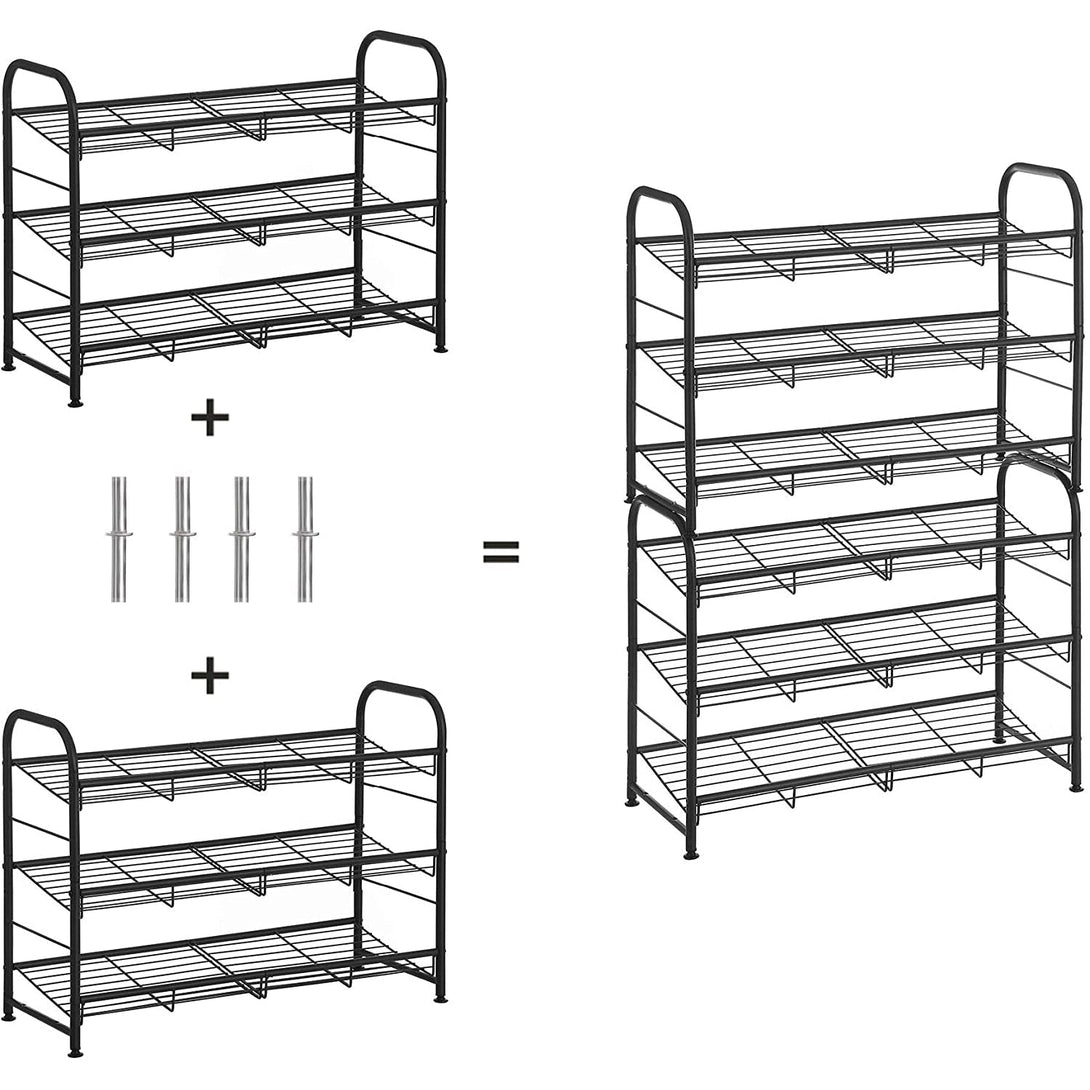 Modularni sustav za pohranu cipela 68,5 x 49,5 x 27,5 cm, crni | SONGMICS-Vasdom.hr