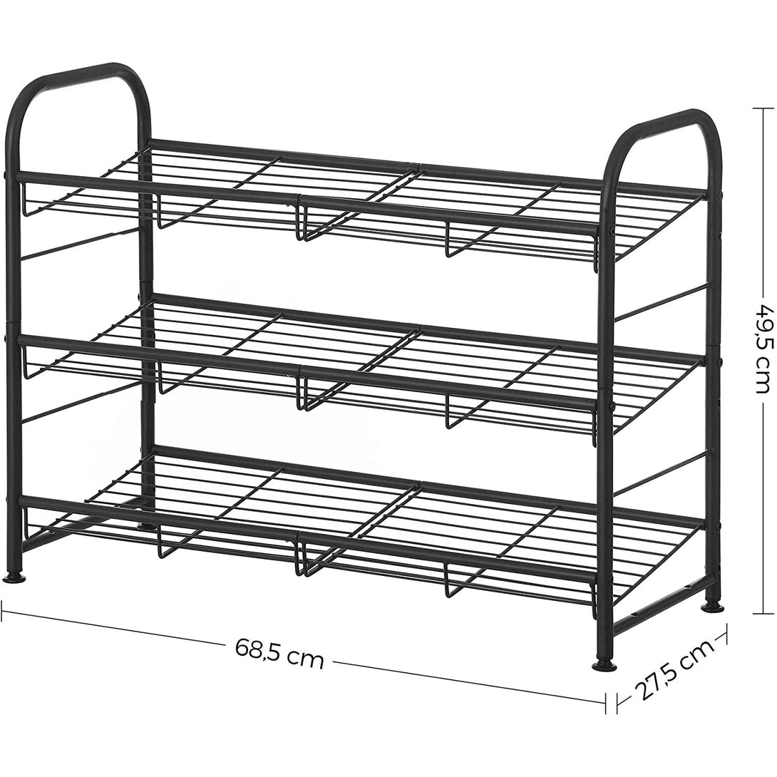 Modularni sustav za pohranu cipela 68,5 x 49,5 x 27,5 cm, crni | SONGMICS-Vasdom.hr