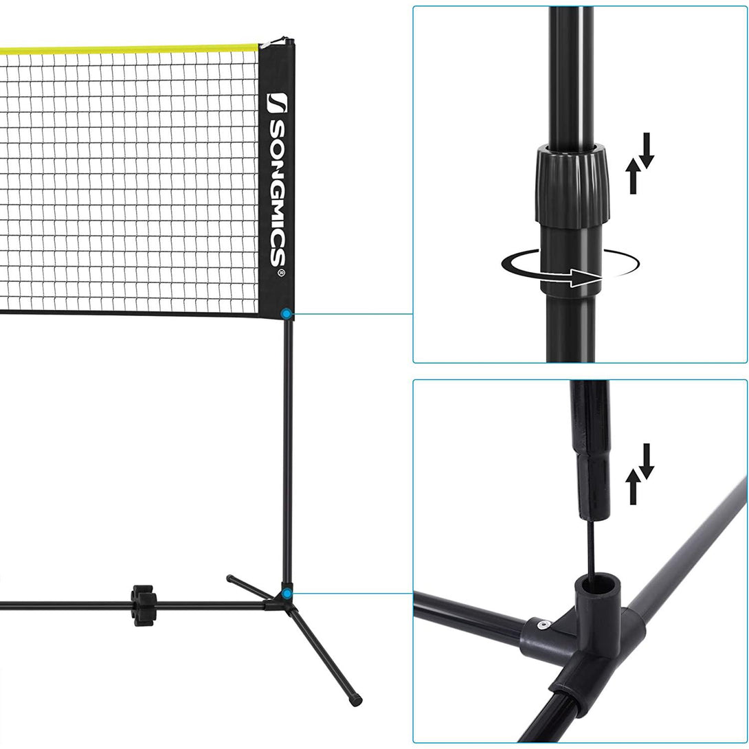 mreža za badminton 400x155 cm, crno-žuta | SONGMICS-Vasdom.hr