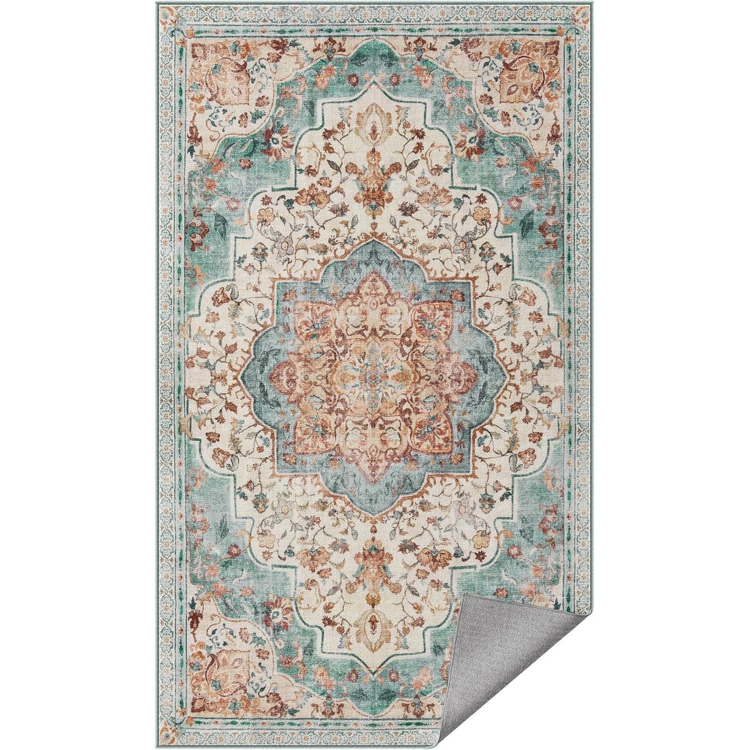Neklizajući tepih tradicionalnog vintage stila, 92 x 153 cm, akvamarin boje | SONGMICS-Vasdom.hr