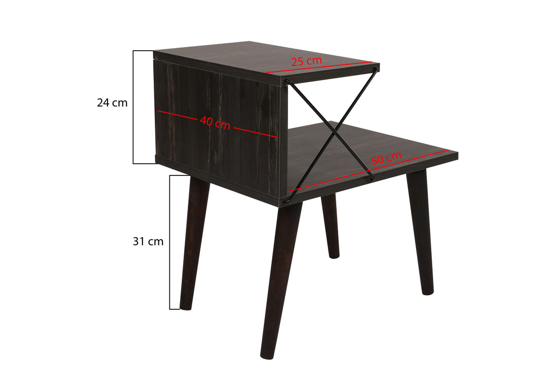 Noćni ormarić Cross - Dark Brown-Vasdom.hr
