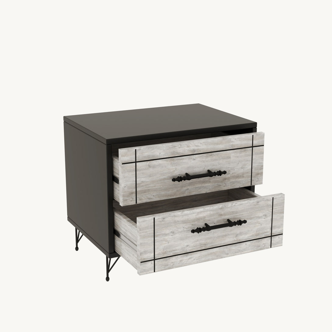Noćni ormarić Night - Light Grey-Vasdom.hr