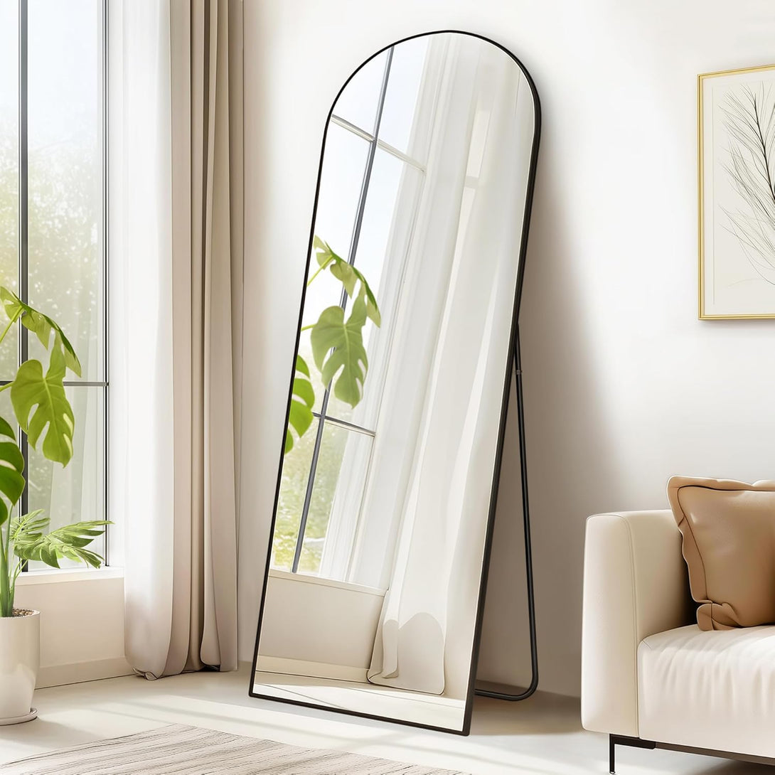 Ogledalo pune dužine, 160 x 50 cm, okvir od aluminijske legure crne boje | SONGMICS-Vasdom.hr