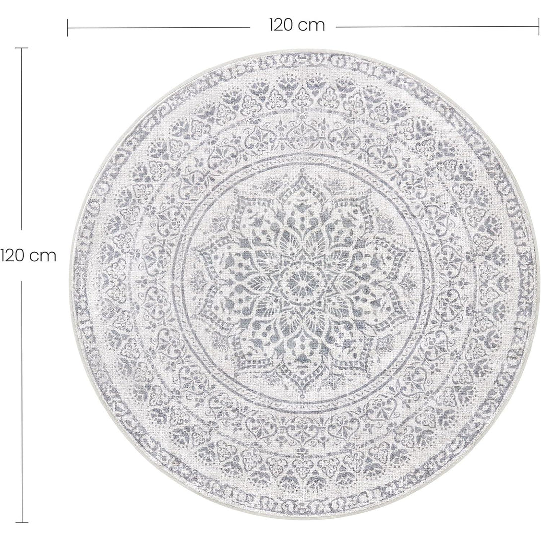 Okrugli tepih promjera 120 cm, neklizajući, periv u perilici, sivo plavi | SONGMICS-Vasdom.hr