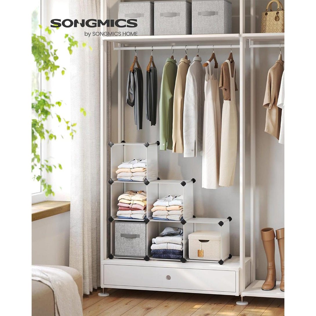 Organizator sa 6 kockastih polica za odlaganje, 93x31x93 cm, bijeli | SONGMICS-Vasdom.hr