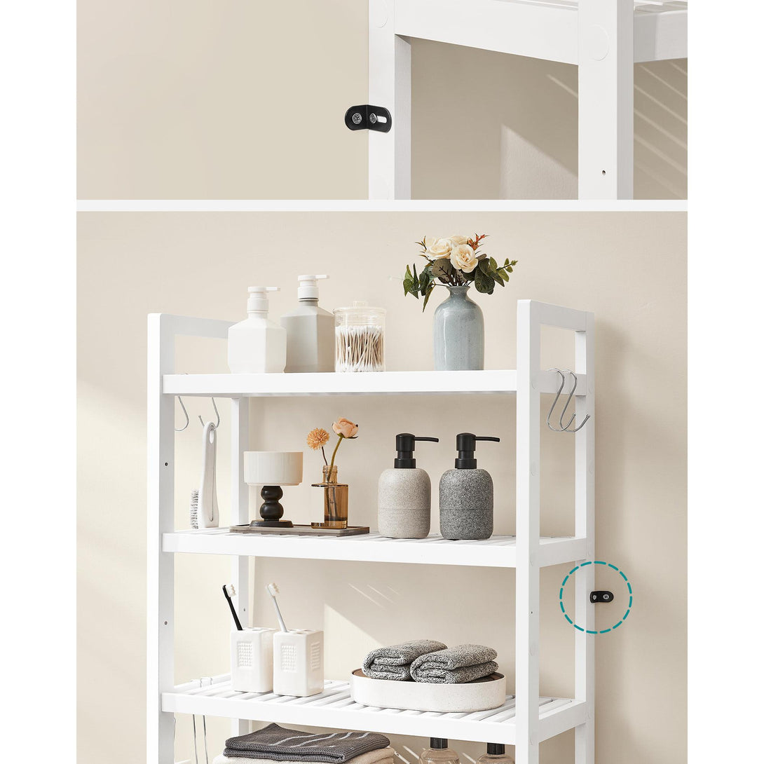 Organizator za kupaonicu iznad WC-a na 4 razine, 26 x 63 x 185 cm, bijeli | SONGMICS-Vasdom.hr