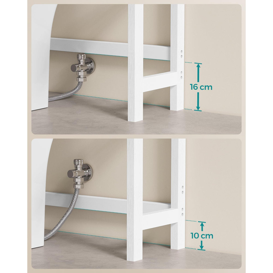 Organizator za kupaonicu iznad WC-a na 4 razine, 26 x 63 x 185 cm, bijeli | SONGMICS-Vasdom.hr