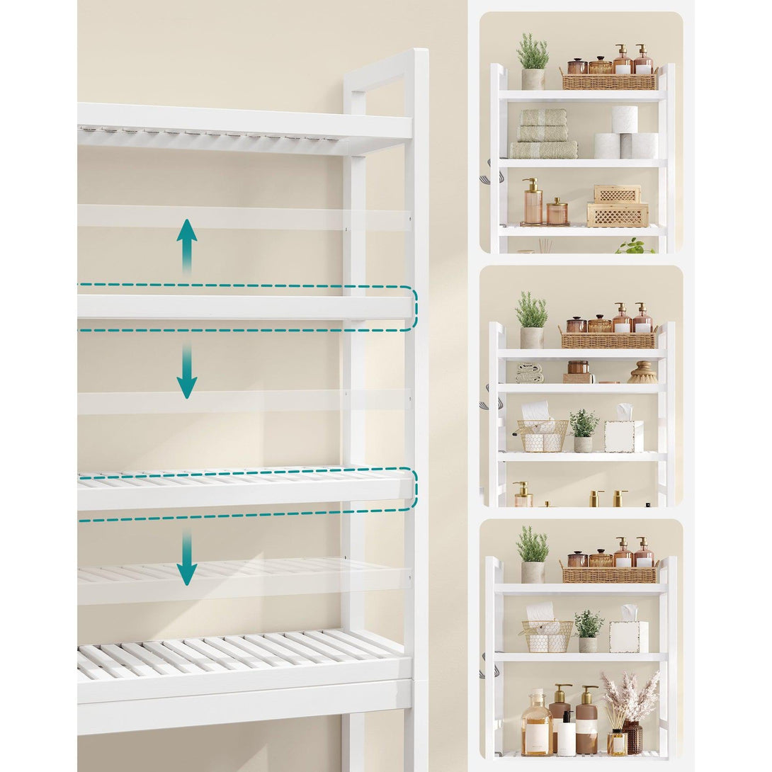 Organizator za kupaonicu iznad WC-a na 4 razine, 26 x 63 x 185 cm, bijeli | SONGMICS-Vasdom.hr
