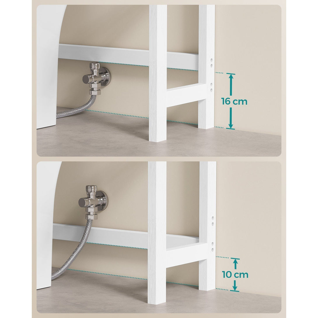 Organizator za kupaonicu iznad WC-a na 4 razine, 26 x 63 x 185 cm, bijeli | SONGMICS-Vasdom.hr