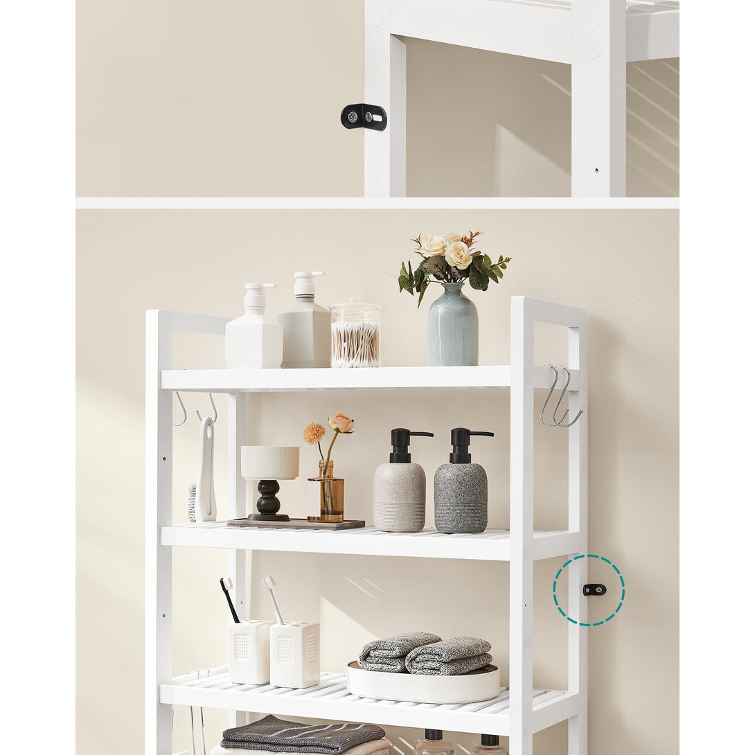 Organizator za kupaonicu iznad WC-a na 4 razine, 26 x 63 x 185 cm, bijeli | SONGMICS-Vasdom.hr