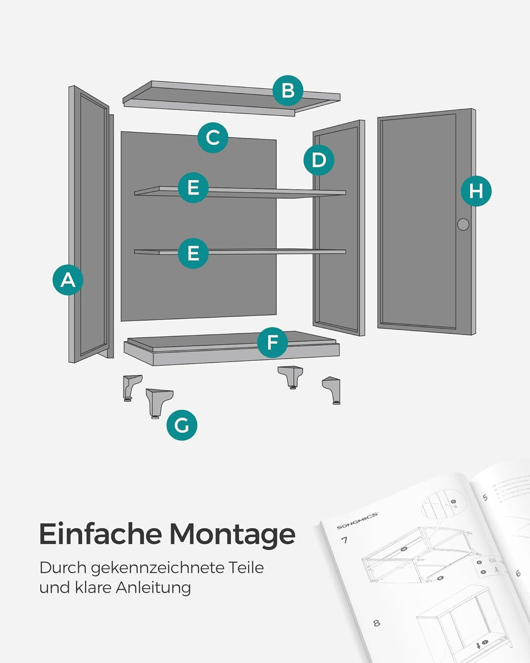 Ormar za dokumente, 40 x 80 x 90 cm, mat sive boje | SONGMICS-Vasdom.hr