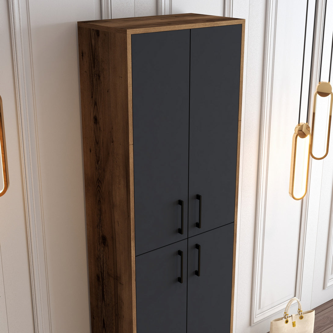 Ormar za obuću Berlin A - Walnut, Anthracite-Vasdom.hr