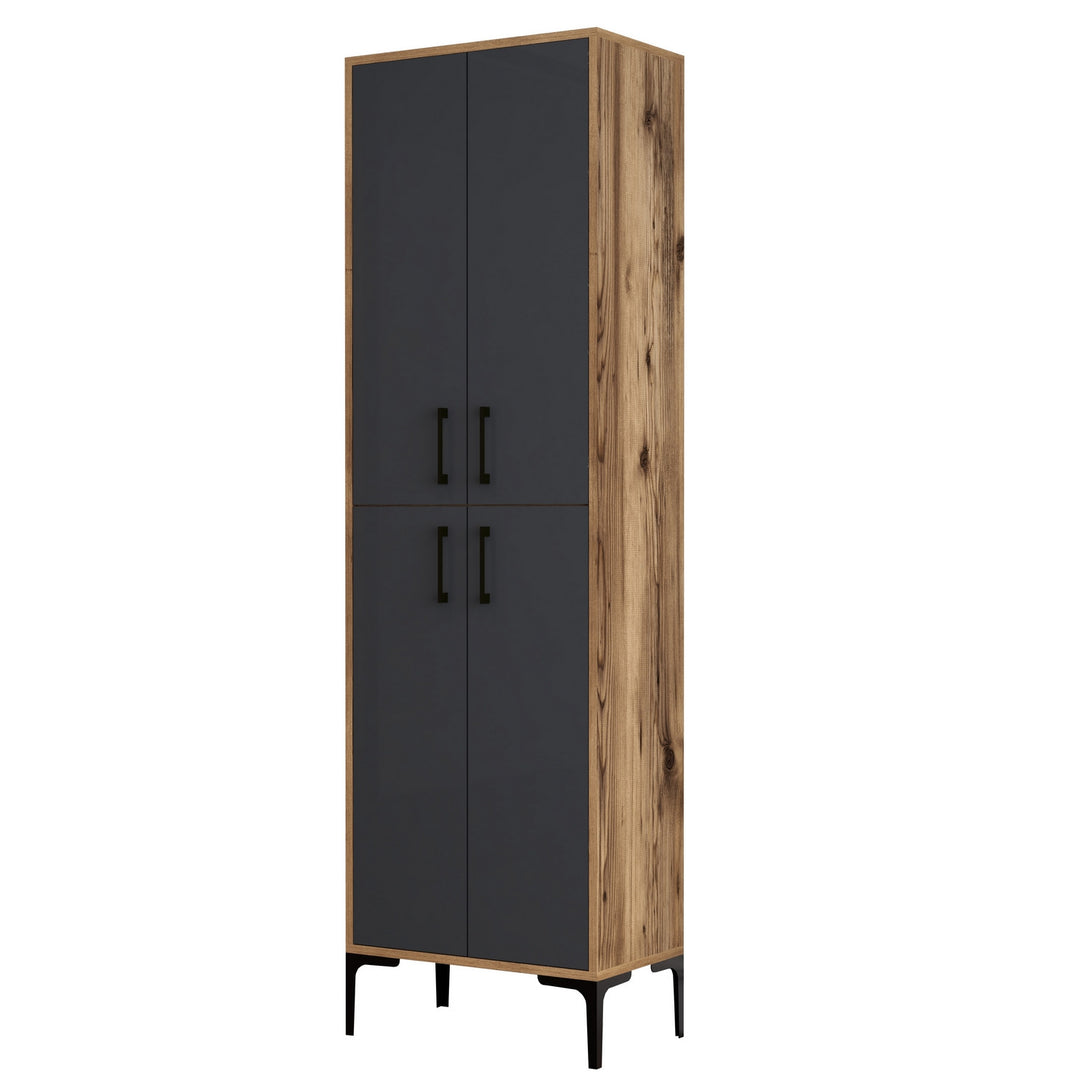 Ormar za obuću Berlin A - Walnut, Anthracite-Vasdom.hr