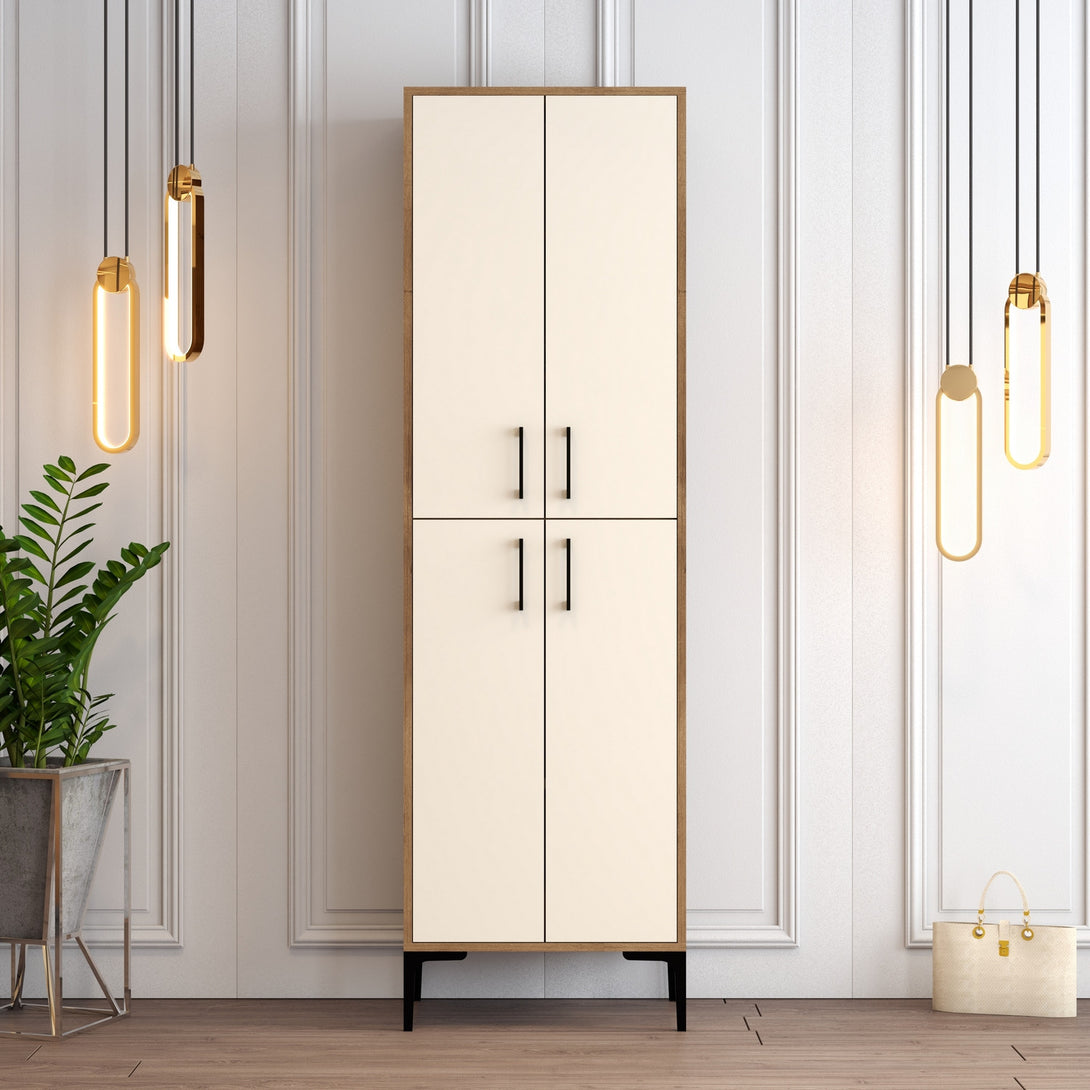 Ormar za obuću Berlin A - Walnut, Cream-Vasdom.hr