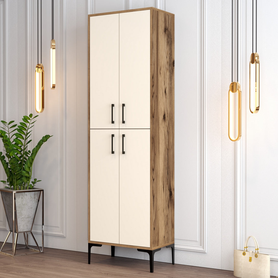 Ormar za obuću Berlin A - Walnut, Cream-Vasdom.hr