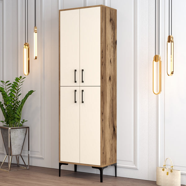 Ormar za obuću Berlin A - Walnut, Cream-Vasdom.hr