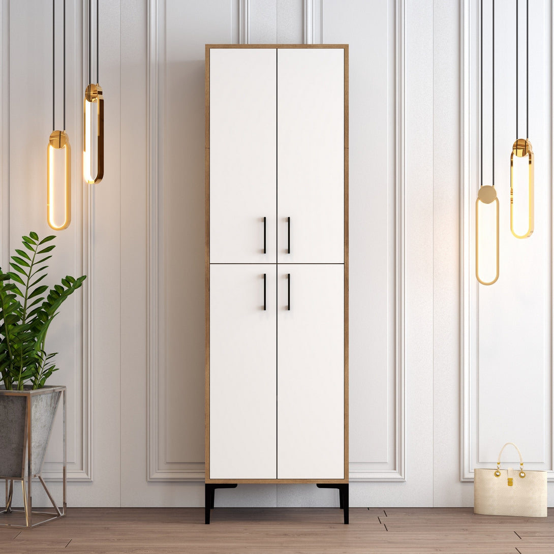 Ormar za obuću Berlin A - Walnut, White-Vasdom.hr