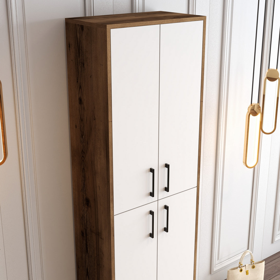 Ormar za obuću Berlin A - Walnut, White-Vasdom.hr