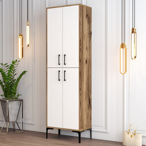 Ormar za obuću Berlin A - Walnut, White-Vasdom.hr