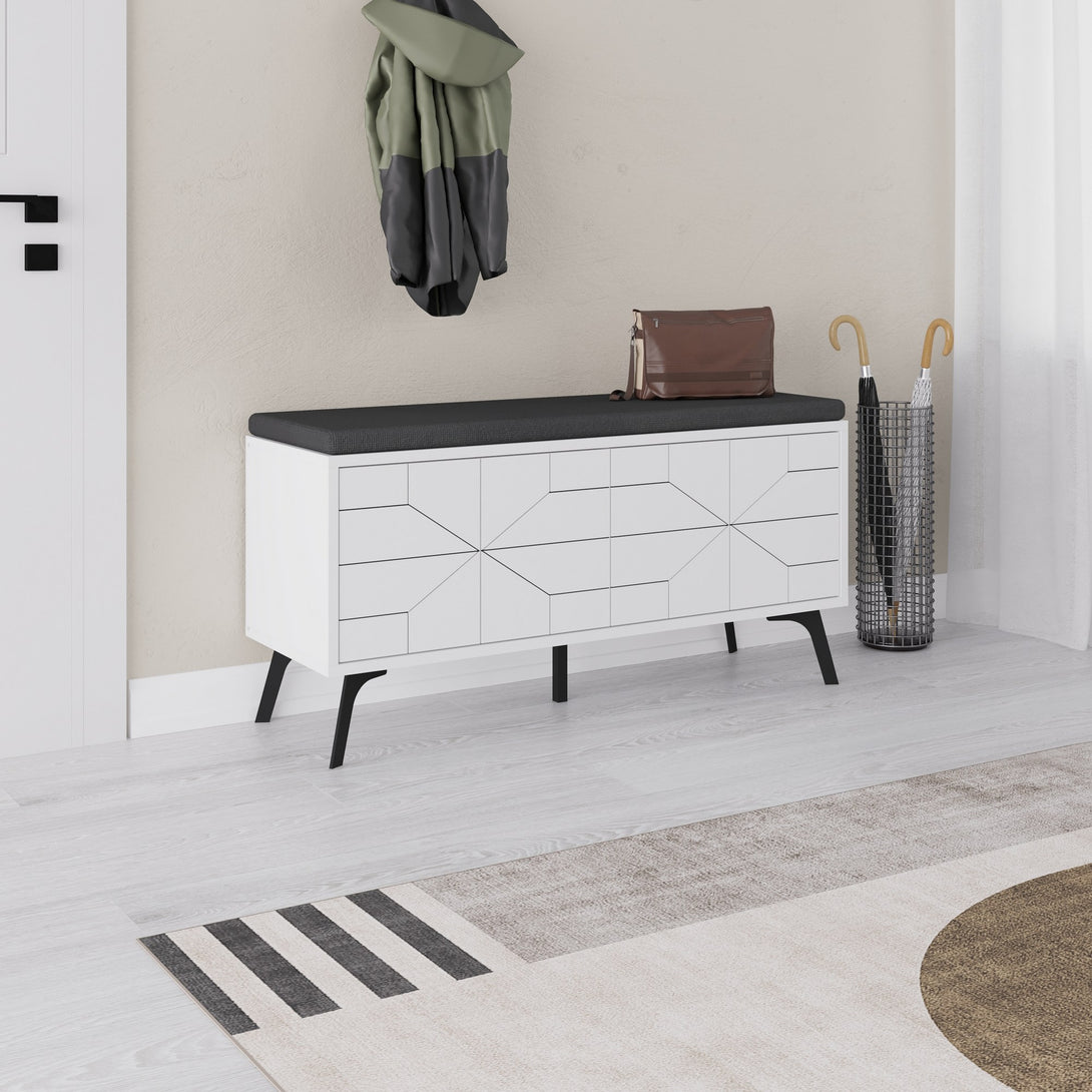 Ormar za obuću Dune Bench - White-Vasdom.hr