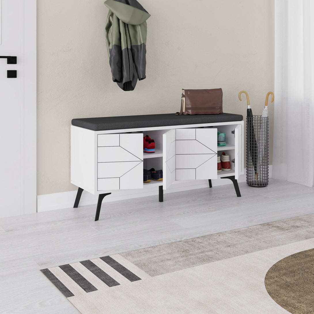 Ormar za obuću Dune Bench - White-Vasdom.hr