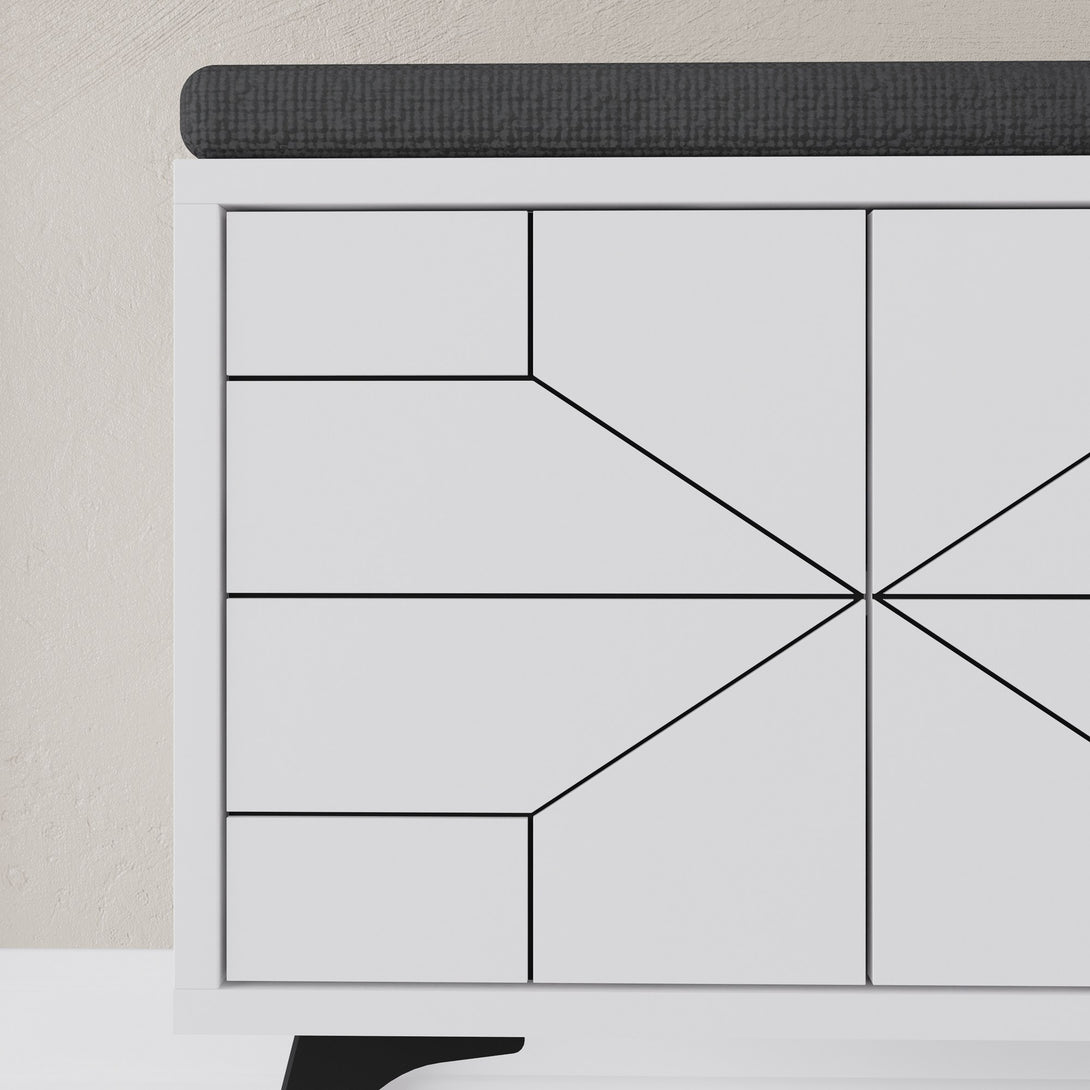 Ormar za obuću Dune Bench - White-Vasdom.hr