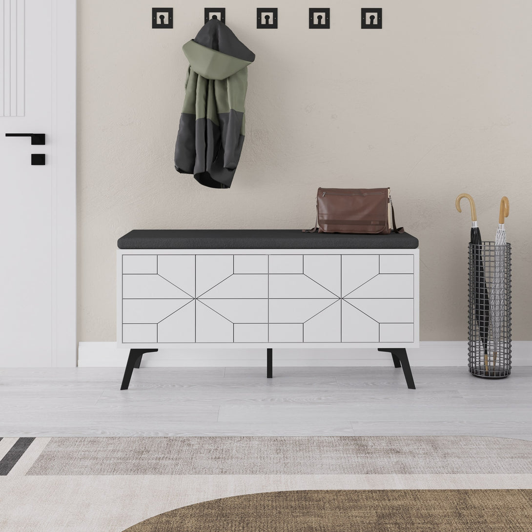 Ormar za obuću Dune Bench - White-Vasdom.hr