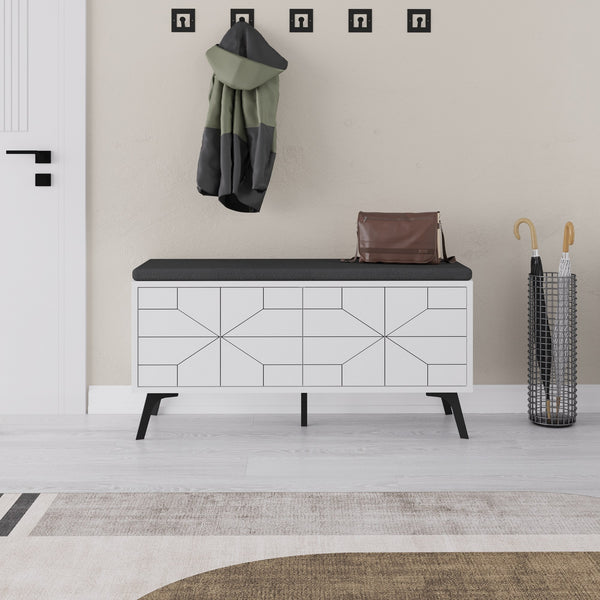 Ormar za obuću Dune Bench - White-Vasdom.hr