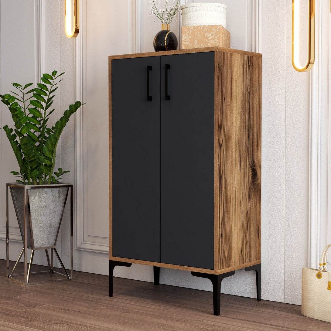 Ormar za obuću Prag - Walnut, Anthracite-Vasdom.hr