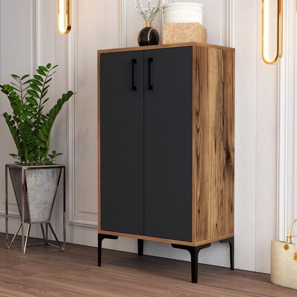 Ormar za obuću Prag - Walnut, Anthracite-Vasdom.hr