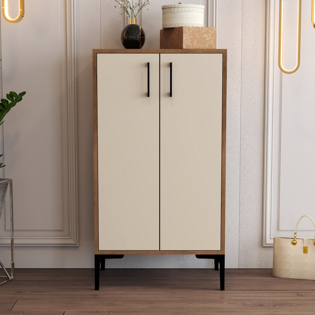 Ormar za obuću Prag - Walnut, Cream-Vasdom.hr