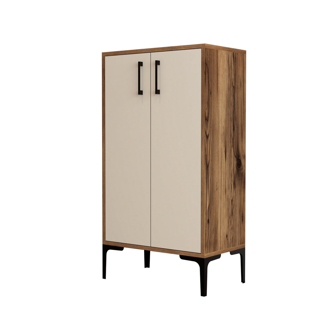 Ormar za obuću Prag - Walnut, Cream-Vasdom.hr