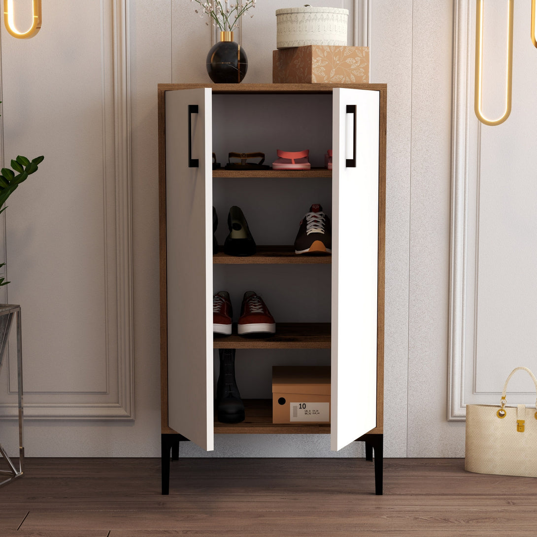 Ormar za obuću Prag - Walnut, White-Vasdom.hr