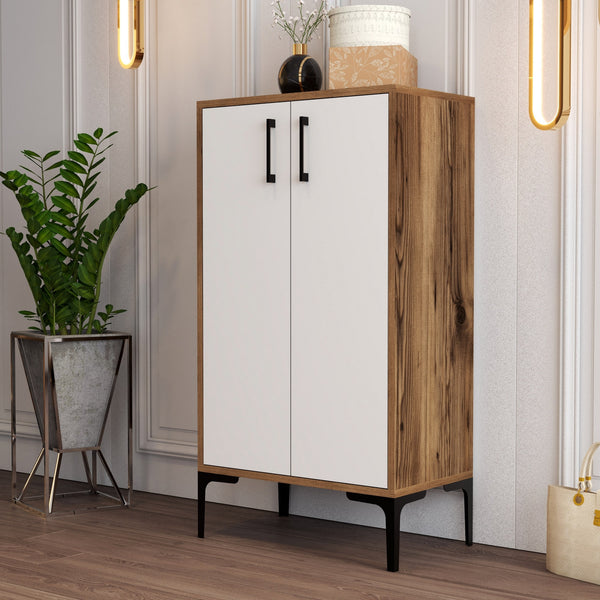 Ormar za obuću Prag - Walnut, White-Vasdom.hr