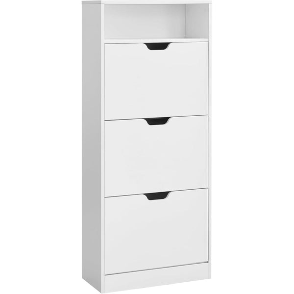 Ormar za obuću s 3 vrata, 24 x 60 x 139 cm, oblačno bijele boje | VASAGLE-Vasdom.hr