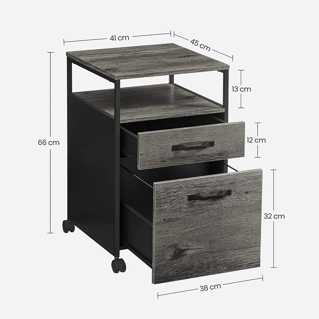 Ormar za spise 41 x 66 x 45 cm, antracit sivo crni | VASAGLE-Vasdom.hr