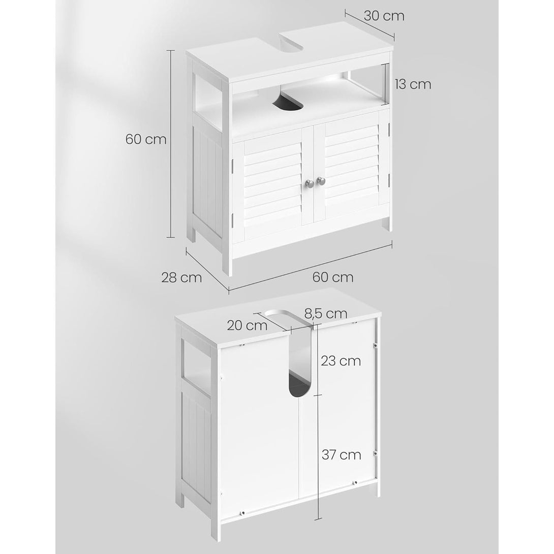 Ormarić ispod sudopera 60 x 30 x 60 cm Bijela boja | VASAGLE-Vasdom.hr