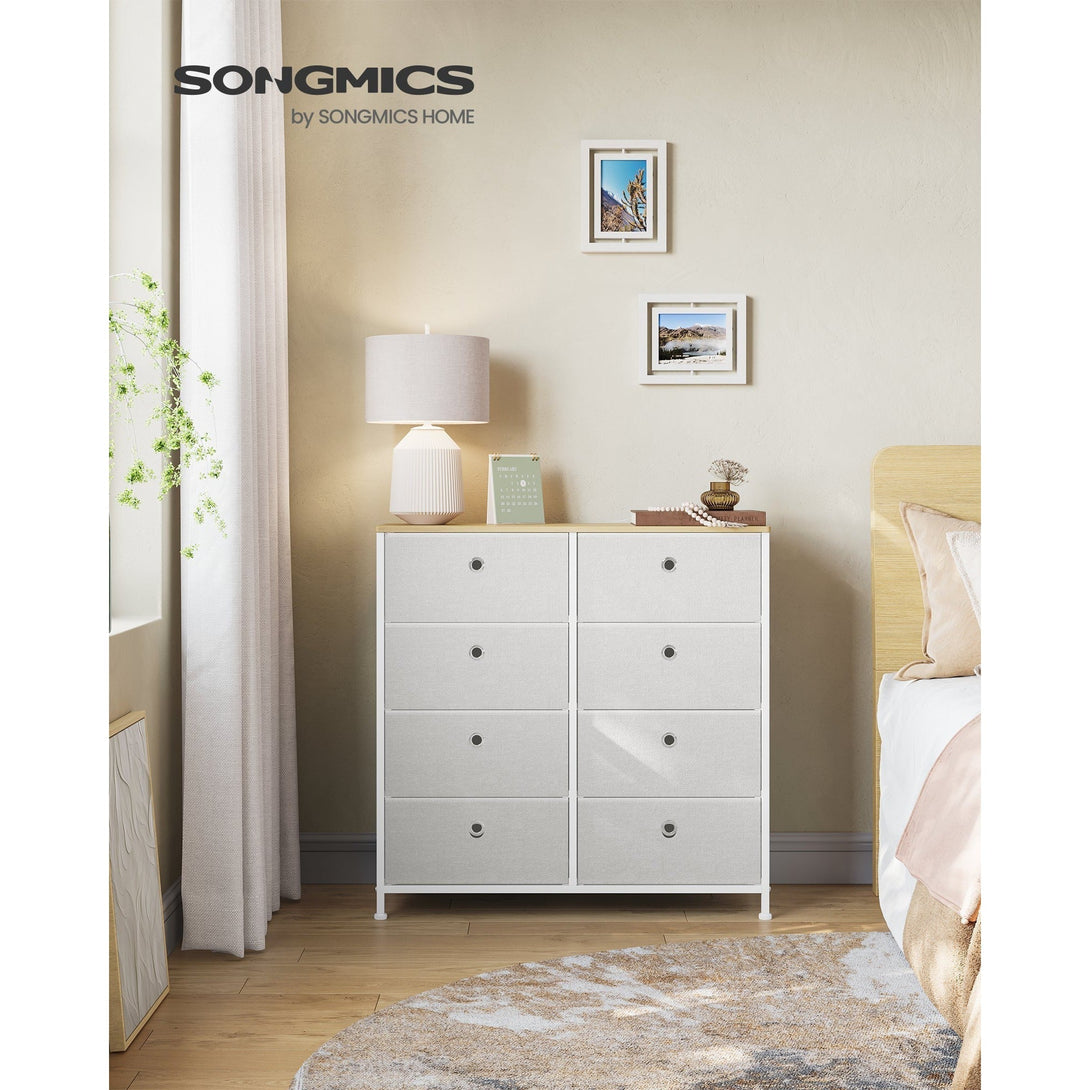 Ormarić s 8 platnenih ladica, komoda 30 x 80 x 81,5 cm, krem bijele boje | SONGMICS-Vasdom.hr