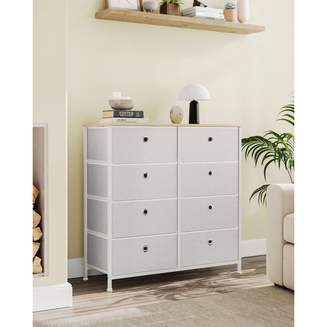 Ormarić s 8 platnenih ladica, komoda 30 x 80 x 81,5 cm, krem bijele boje | SONGMICS-Vasdom.hr