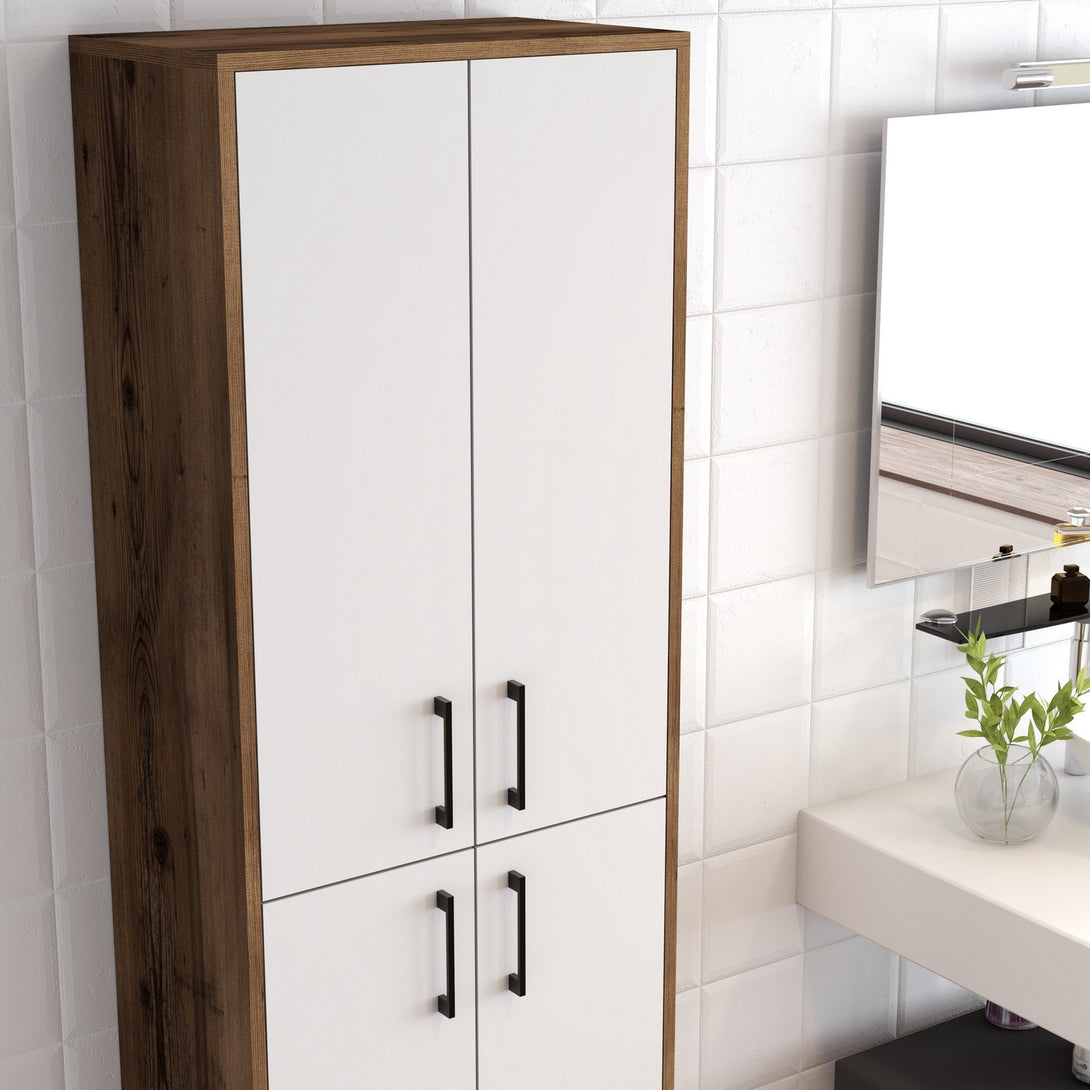 Ormarić za pohranu Berlin A - Walnut, White-Vasdom.hr