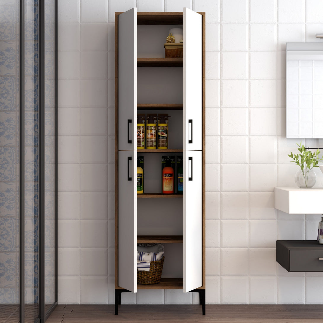 Ormarić za pohranu Berlin A - Walnut, White-Vasdom.hr