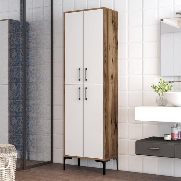 Ormarić za pohranu Berlin A - Walnut, White-Vasdom.hr