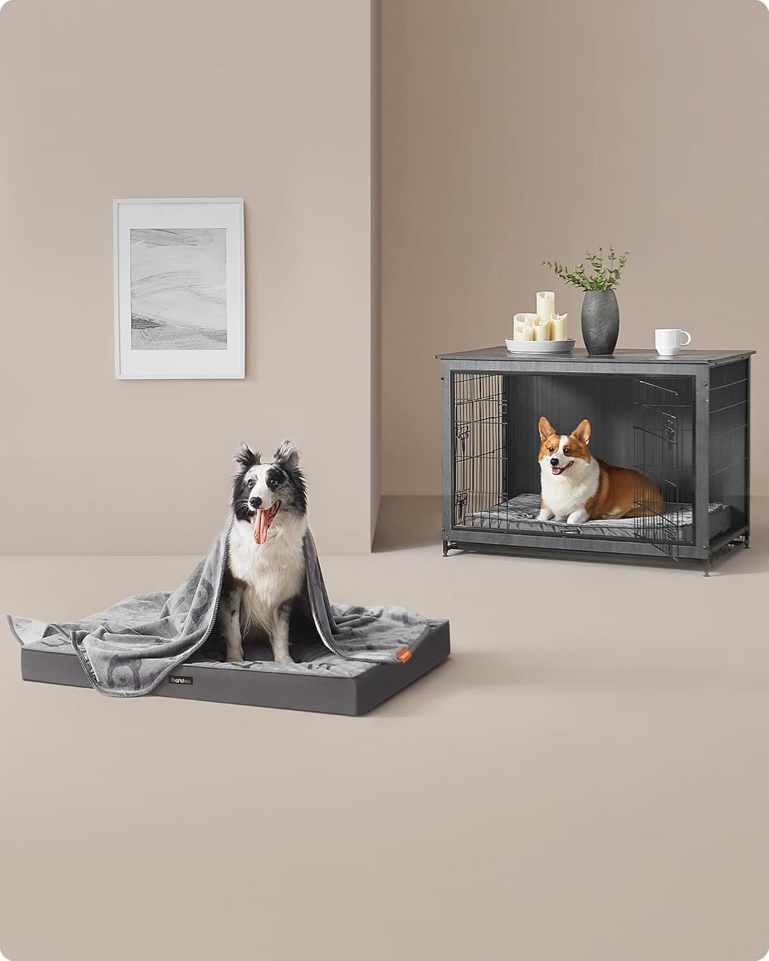 Perivi krevet za velike pse, prostirka za pse 120 x 74 x 10 cm, siva | FEANDREA-Vasdom.hr